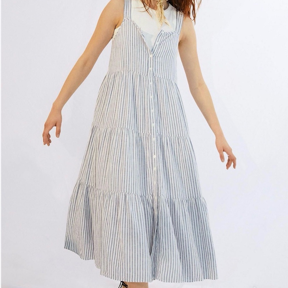 Madewell Striped Flowy Midi Dress